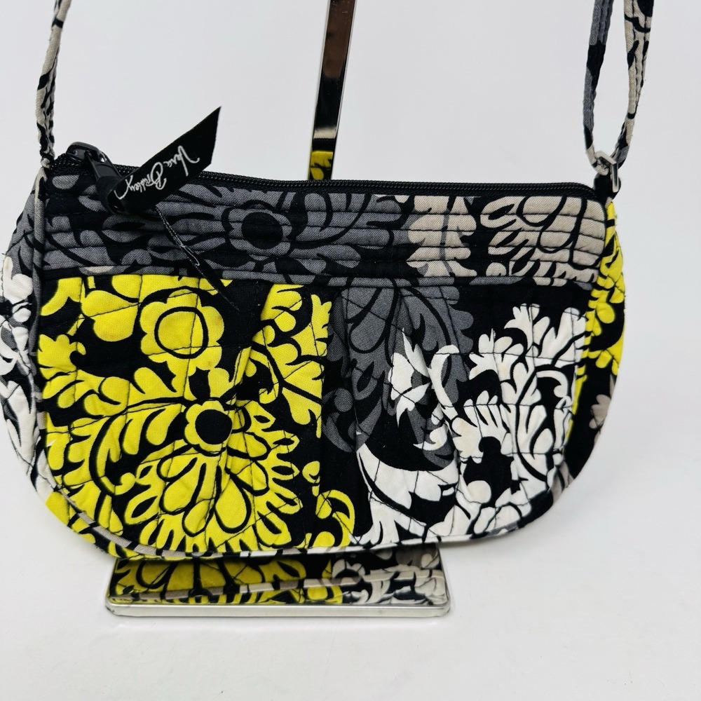 Vera Bradley Frannie Shoulder Crossbody Bag Baroque Black Yellow Gray Small